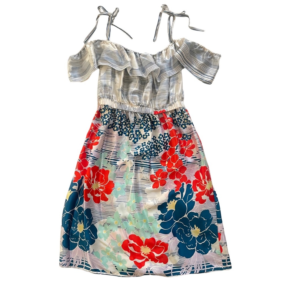 Bilingual silk print dress for Anthropologie